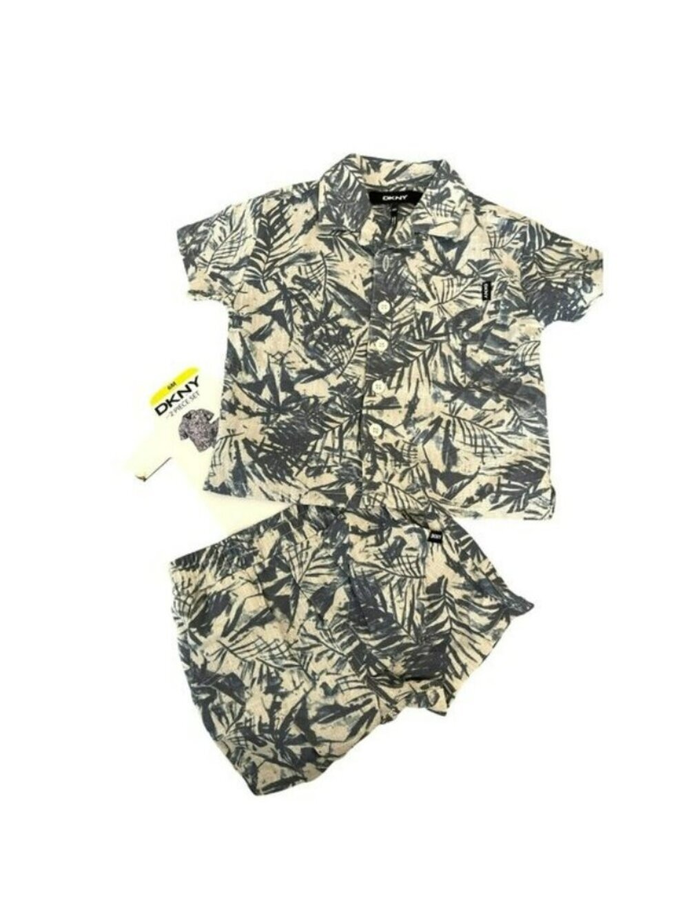DKNY 2 PC Hawaiian Short and Shirt Set Baby Boy Size 6 mo NWT
